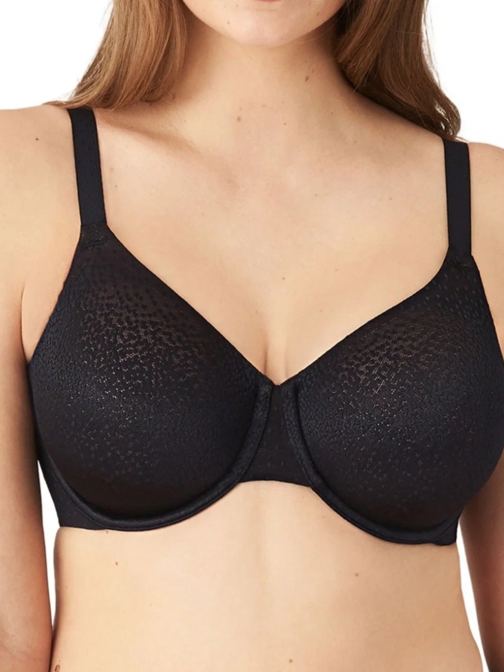 Wacoal Back Appeal Underwire Black Bra 34G Full Coverage Support Smoothing